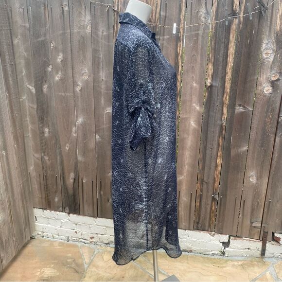 All Saints Sheer gray Button-Up tunic size 4 - Picture 5 of 8